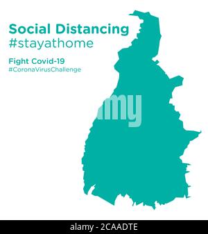 Mappa Tocantins Brasile con Social Distancing stayathome tag Illustrazione Vettoriale