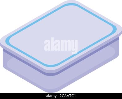 Icona contenitore cibo cucina, stile isometrico Illustrazione Vettoriale