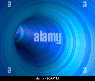 Round tunnel a spirale fatta da linee blu in photoshop e 3d package Foto Stock
