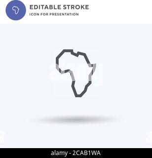 Vettore icona Africa, segno piatto riempito, pittogramma solido isolato su bianco, illustrazione del logo. Icona Africa per la presentazione. Illustrazione Vettoriale