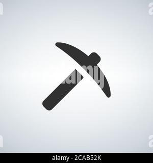 Icona Pickaxe. Icona nera isolata su sfondo bianco. Scegli la silhouette dell'ascia. Icona semplice. Illustrazione Vettoriale