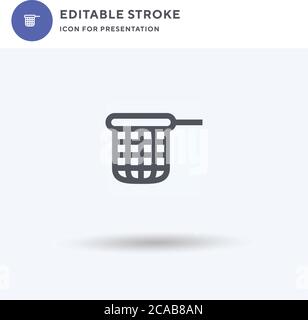 Vettore icona rete da pesca, segno piatto riempito, pittogramma solido isolato su bianco, illustrazione del logo. Icona rete di pesca per la presentazione. Illustrazione Vettoriale