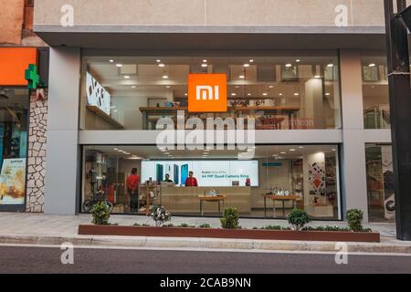 Xiaomi mi Store su Av. Meritxell a Andorra la Vella, capitale di Andorra, una popolare destinazione per lo shopping per la sua bassa aliquota IVA del 4.5% Foto Stock