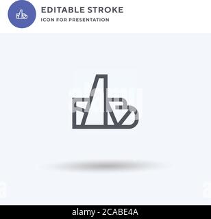 Vettore icona mano spezzata, segno piatto riempito, pittogramma solido isolato su bianco, illustrazione del logo. Icona della mano rotta per la presentazione. Illustrazione Vettoriale