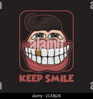 Big Smile Cartoon Vector illustrazione per la vostra azienda o marca Illustrazione Vettoriale