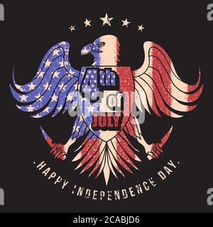 eagle usa bandiera 4th jully vettore illustrazione per la vostra azienda o marchio Illustrazione Vettoriale