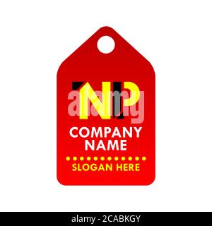 La lettera del logo NP tag può essere utilizzata per aziende e aziende Illustrazione Vettoriale