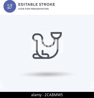 Vettore di icone di Walrus, segno piatto riempito, pittogramma solido isolato su bianco, illustrazione del logo. Icona di Walrus per la presentazione. Illustrazione Vettoriale