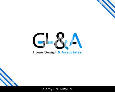 G,L e un logo Design possono essere utilizzati per aziende e aziende Illustrazione Vettoriale