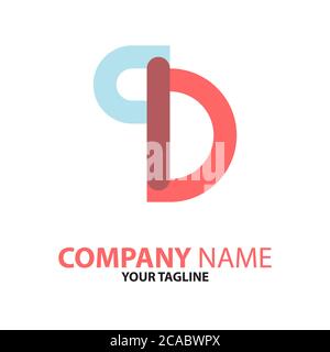 Il concetto iniziale di logo PD DP può essere utilizzato per aziende e aziende Illustrazione Vettoriale