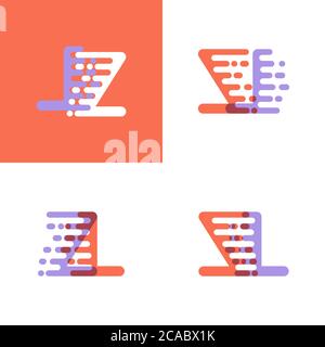 Logo ZL con tonalità arancio e lavanda Illustrazione Vettoriale