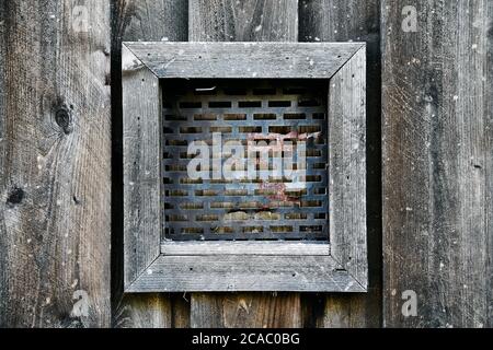 Recinzione in legno con struttura Foto Stock