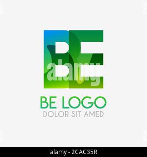 Logo BE con colori e gradazioni sorprendenti, moderno e semplice per uso industriale, retail, business, corporate. Questo logo EB è stato realizzato per uso online e offli Illustrazione Vettoriale