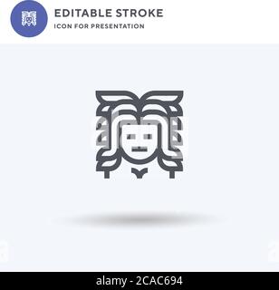 Vettore di icone Medusa, segno piatto riempito, pittogramma solido isolato su bianco, illustrazione del logo. Icona Medusa per la presentazione. Illustrazione Vettoriale