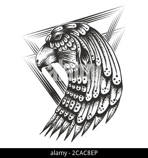 Illustrazione di Eagle Head Vector vintage per la vostra azienda o marca Illustrazione Vettoriale