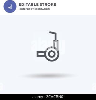 Vettore icona Segway, segno piatto riempito, pittogramma solido isolato su bianco, illustrazione del logo. Icona Segway per la presentazione. Illustrazione Vettoriale