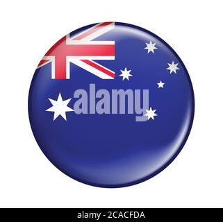 Icona bandiera australiana isolata su sfondo bianco.icona bandiera australiana lucida. Illustrazione Vettoriale