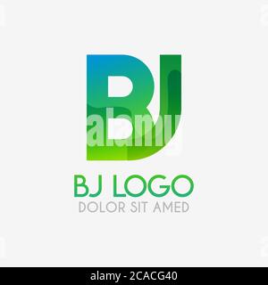 Il logo BJ con colori e gradazioni sorprendenti, moderno e semplice per l'industria, la vendita al dettaglio, il business, il corporate. Questo logo JB è stato realizzato per l'uso online e per gli offli Illustrazione Vettoriale