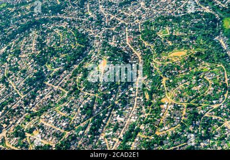 Vista aerea della periferia di Rio de Janeiro in Brasile Foto Stock