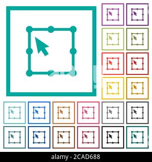 Icone a colori piatte con quadranti su sfondo bianco Illustrazione Vettoriale