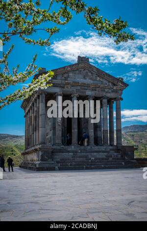 Il Tempio di Garni Pagan, il tempio ellenistico della Repubblica di Armenia, Caucaus, Eurasia. Foto Stock