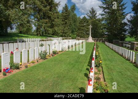 Tombe di guerra a Beaumont Hamel Memorial Foto Stock