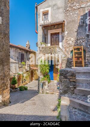 Vista panoramica a Montecelio, bellissima cittadina in provincia di Roma, Lazio, Italia. Foto Stock