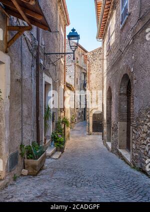 Vista panoramica a Montecelio, bellissima cittadina in provincia di Roma, Lazio, Italia. Foto Stock