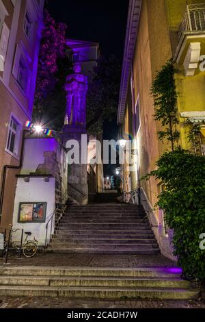 Jesuitenstaffeln a Baden-Baden a notte, Germania Foto Stock