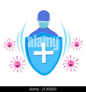 La gente combatte il concetto del virus. Illustrazione vettoriale Illustrazione Vettoriale