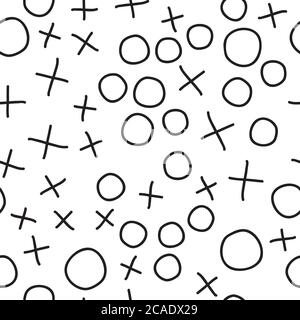 Hugs e Kisses bianco e nero x e o vettore di sfondo senza giunture ripetizione disegno di superficie Illustrazione Vettoriale