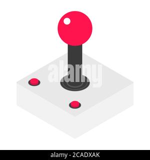 Icona del joystick isometrico retrospettiva. Illustrazione vettoriale del controller dei videogiochi Illustrazione Vettoriale