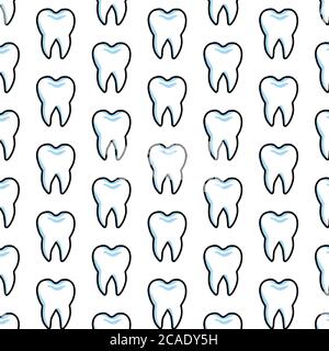dentale senza cuciture motivo doodle, illustrazione vettoriale Illustrazione Vettoriale