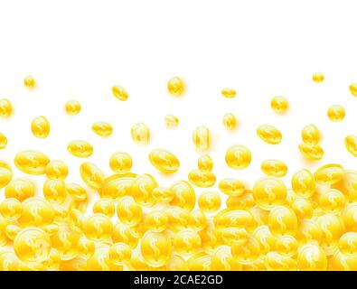 Monete d'oro che cadono su sfondo bianco. Esplosione realistica delle monete d'oro. set di monete 3d. Bingo, jackpot, casinò, elemento di design della vittoria. Concetto di denaro contante. Illustrazione Vettoriale