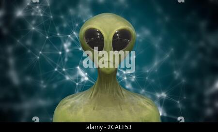 Umanoide alieno, progetto Blue Book (illustrazione 3d) Foto Stock