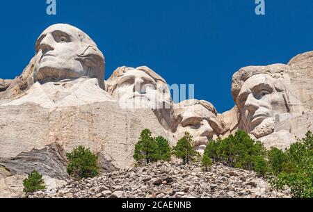 Panorama del Monte Rushmore monumento nazionale, Dakota del Sud, Stati Uniti d'America. Foto Stock