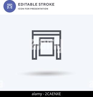 Vettore delle icone del plotter, segno piatto pieno, pittogramma solido isolato su bianco, illustrazione del logo. Icona del plotter per la presentazione. Illustrazione Vettoriale