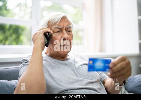 Frode di Scam Call e Senior Pension Finance Foto Stock