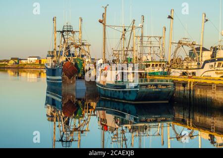 Pescherecci da traino ormeggiati, Twillingate, Terranova e Labrador NL, Canada Foto Stock