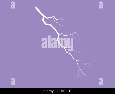 Silhouette di UN fulmine Thunder su uno sfondo lilla Illustrazione Vettoriale