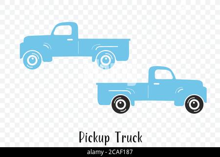 Pick-up Old Vintage Truck su sfondo bianco Illustrazione Vettoriale