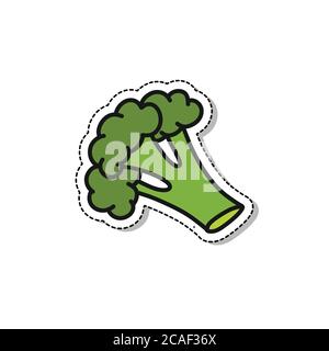 icona di broccoli doodle, illustrazione del colore vettoriale Illustrazione Vettoriale