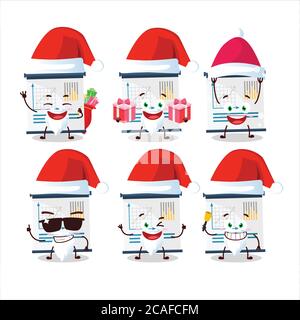 Emoticon Babbo Natale con presentazione di business cartoon carattere Illustrazione Vettoriale