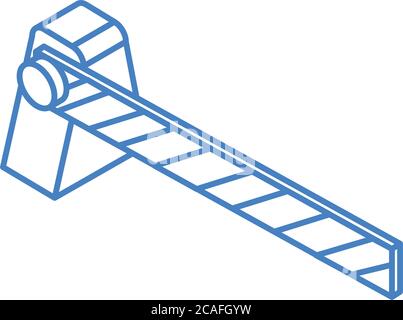 struttura di riparazione isometrica attrezzatura e attrezzatura di lavoro a barriera automatica disegno lineare a icone illustrazione vettoriale Illustrazione Vettoriale