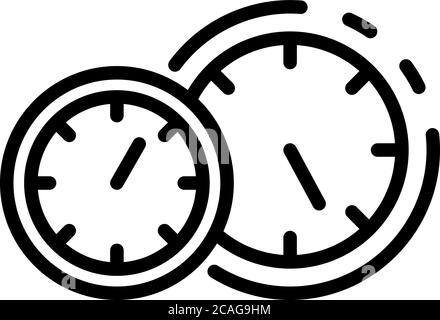 Auto icona del tachimetro, stile contorno Illustrazione Vettoriale