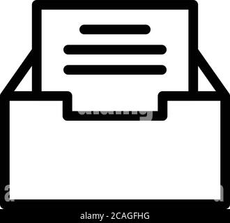 Icona della casella dei file di archiviazione, stile del contorno Illustrazione Vettoriale