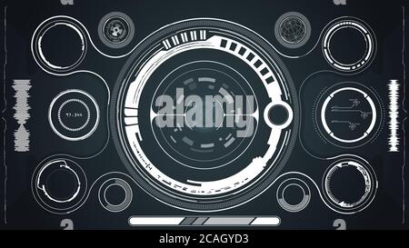 Sci-Fi incandescente futuristico display HUD. In realtà Vitrual Illustrazione Vettoriale