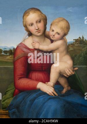 La piccola Madonna Cowper, Raffaello, circa 1505, National Gallery of Art di Washington DC, USA, America del Nord Foto Stock