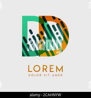 Il logo DD con il tema della velocità e dello stile galassico, adatto per le industrie creative e commerciali. DD Letter Logo design per tutti i supporti delle pagine Web AN Illustrazione Vettoriale