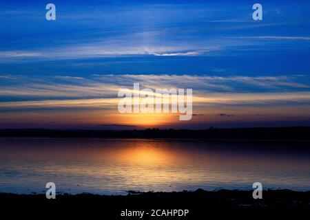 Splendido tramonto su Strangford Lough, Irlanda del Nord Foto Stock
